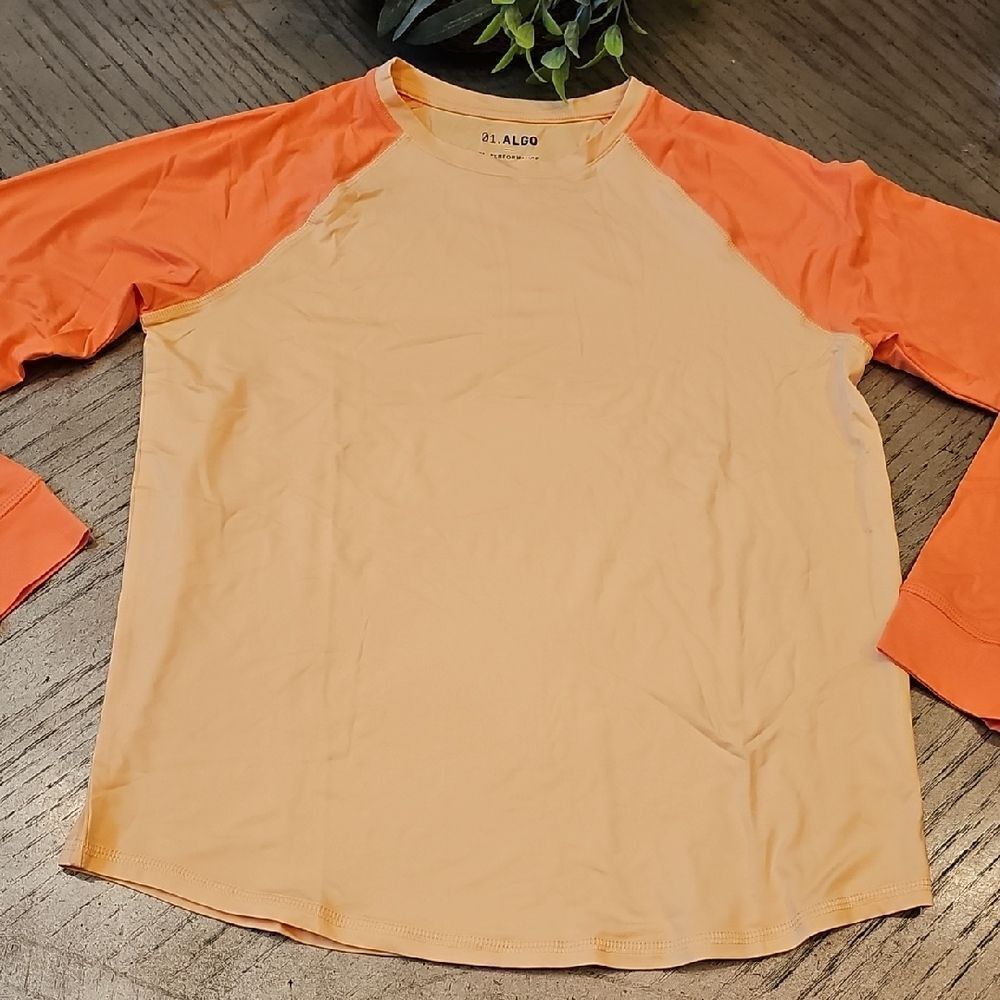 NWOT Orange Melon Long Sleeve Quick Dry Shirt Size L 12/14 ALGO